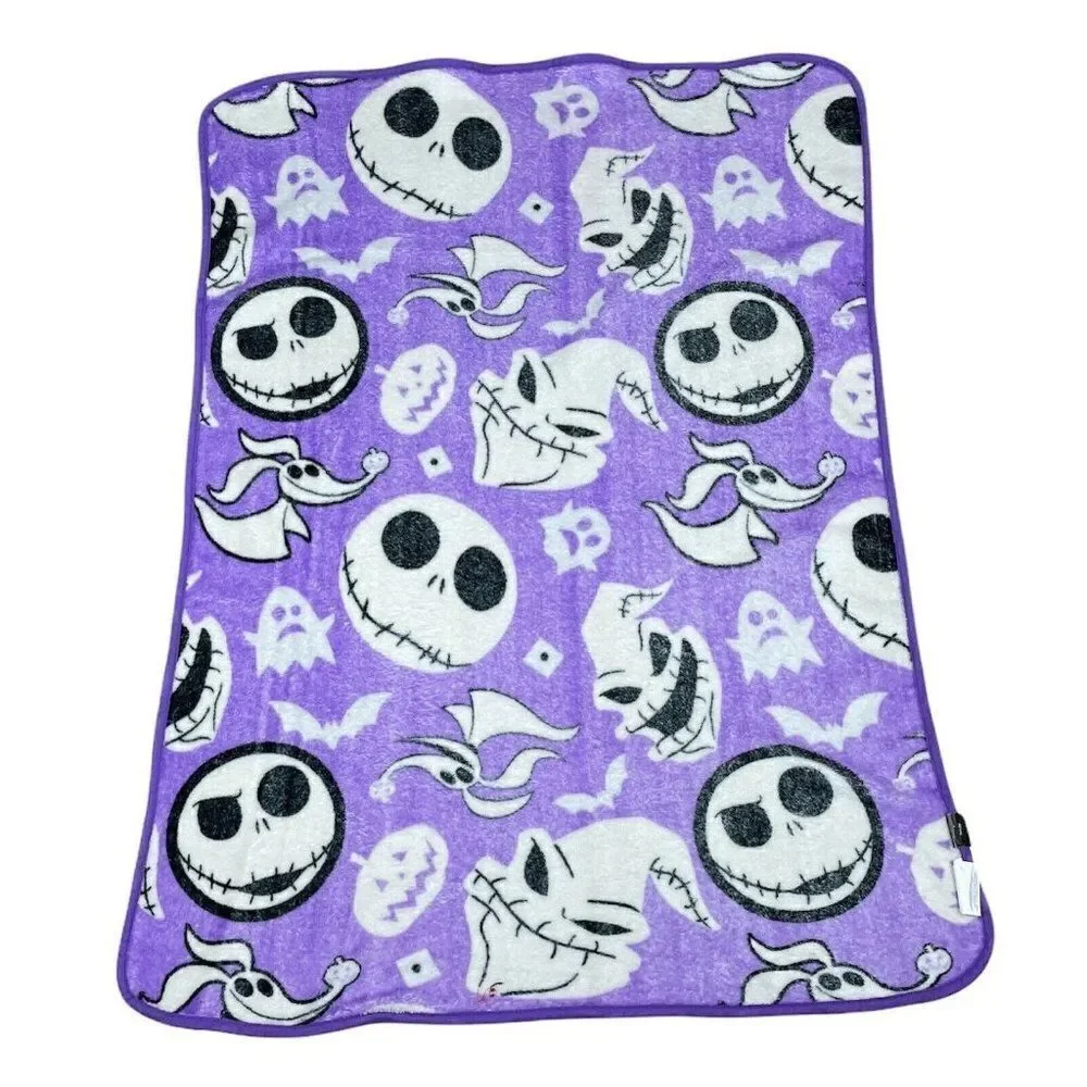 Disney Nightmare Before Christmas TNBC Purple Jack Oogie Plush Blanket 49